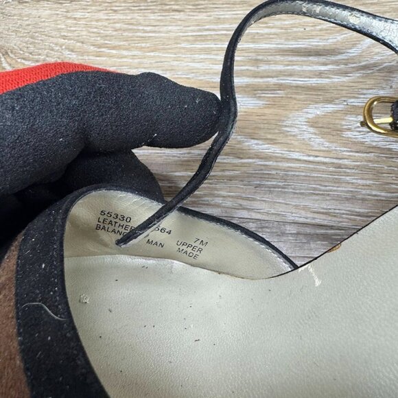 Karen Scott Patty Black/Brown Suede Ankle Strap Heels Women's Size 7 - Picture 5 of 7